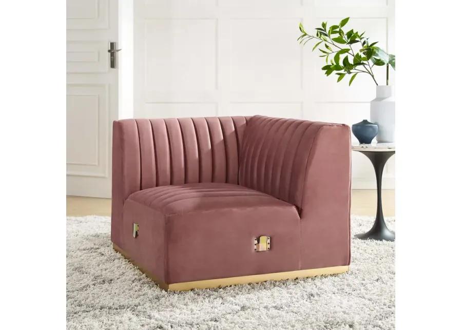 Conjure Channel Tufted Performance Velvet Left Corner Chair