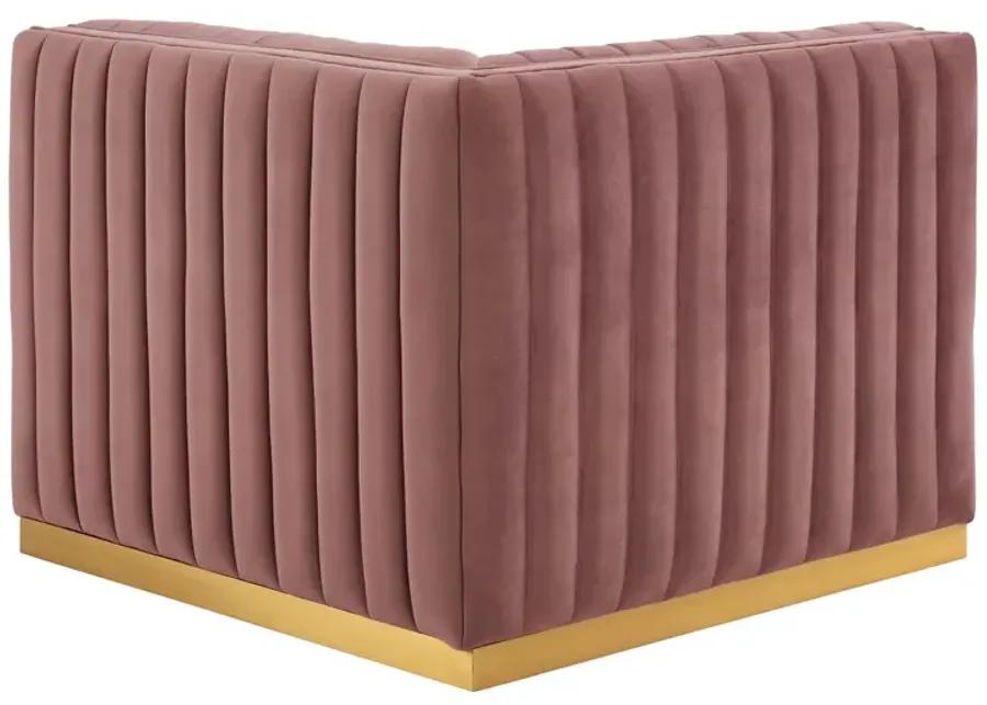 Conjure Channel Tufted Performance Velvet Left Corner Chair