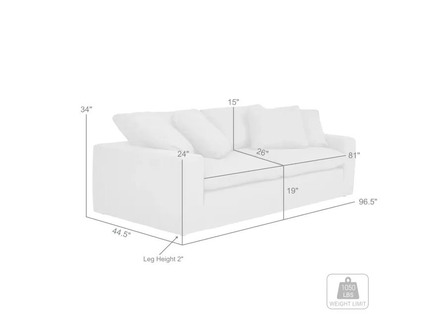 Liberty 96.5" Upholstered Sofa in Pearl