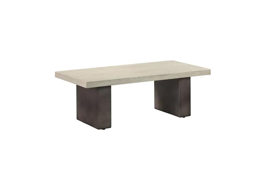 Abbey Concrete and Gray Oak Wood Dining Table