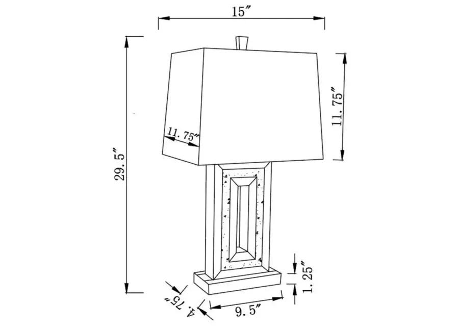 Ayelet Table Lamp with Square Shade White and Mirror