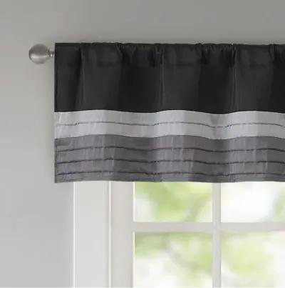 Madison Park Amherst Black Polyoni Pintuck Window Valance