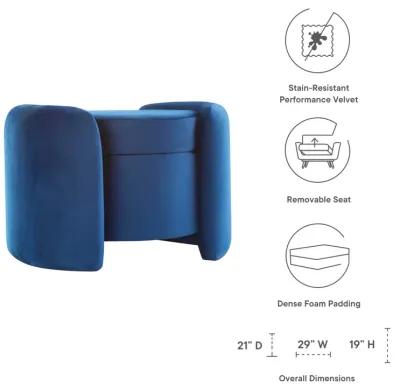 Nebula Upholstered Performance Velvet Ottoman