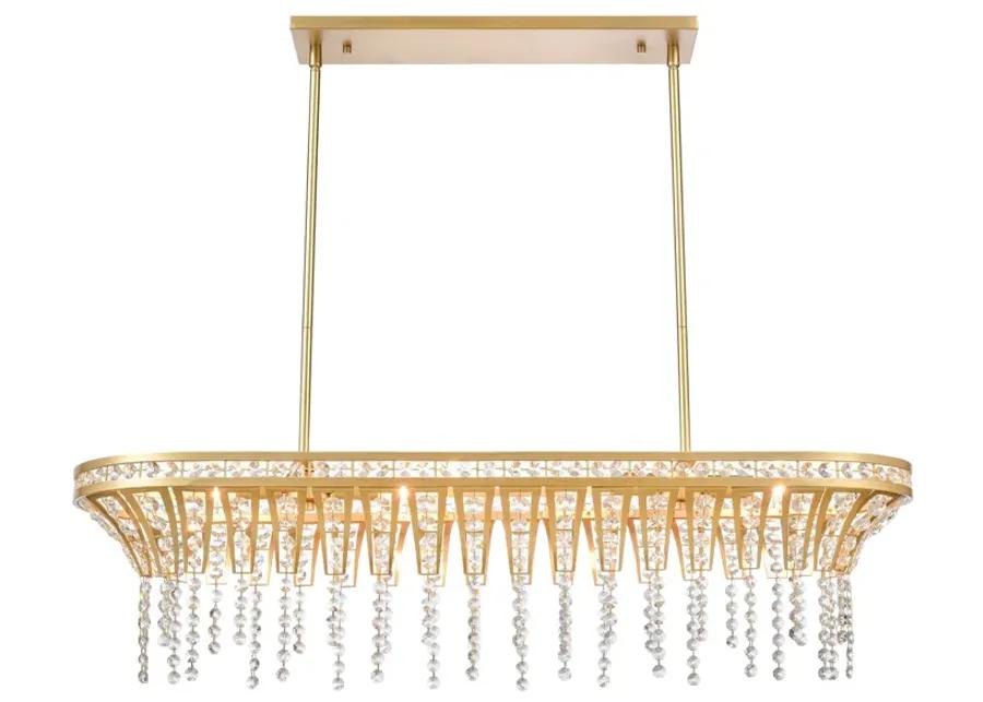 Fantania 36" Wide 4-Light Linear Chandelier - Champagne Gold