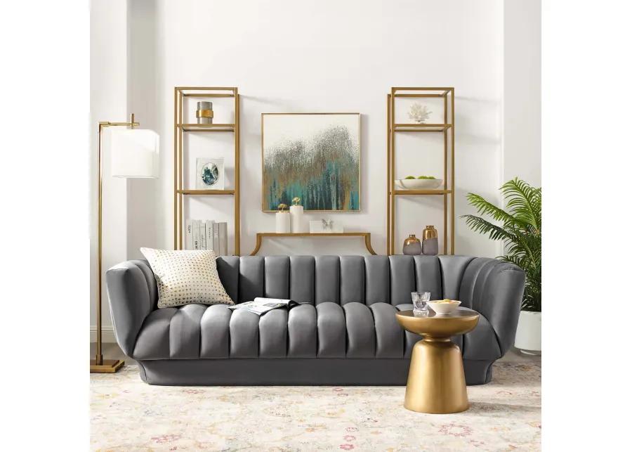 Entertain Vertical Channel Tufted Performance Velvet Sofa