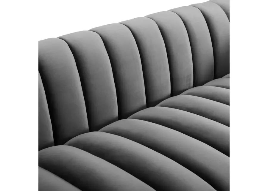 Entertain Vertical Channel Tufted Performance Velvet Sofa