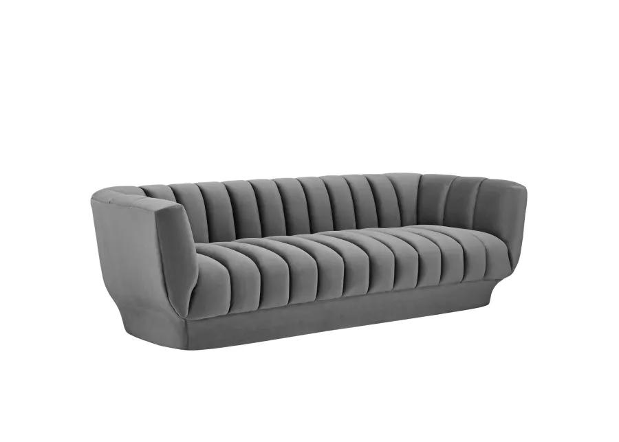 Entertain Vertical Channel Tufted Performance Velvet Sofa