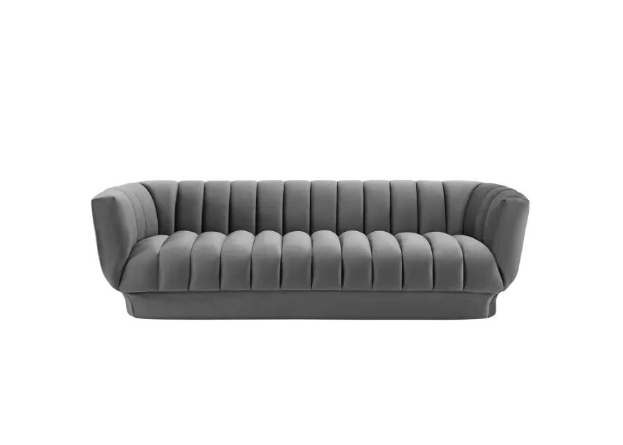 Entertain Vertical Channel Tufted Performance Velvet Sofa