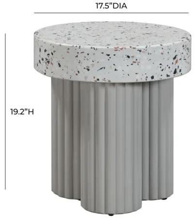 Clover Faux Terrazzo Indoor / Outdoor Round Side Table