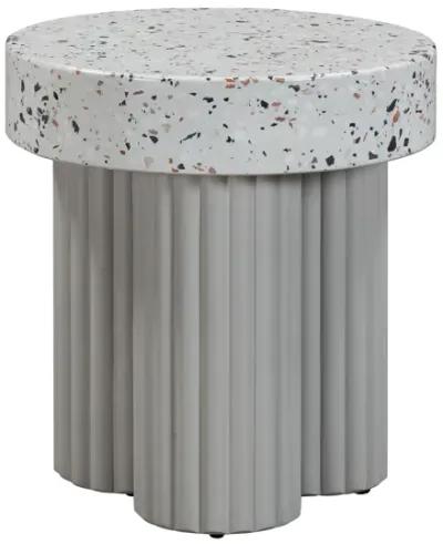 Clover Faux Terrazzo Indoor / Outdoor Round Side Table