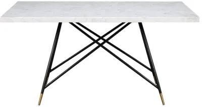 Gabrielle Rectangular Marble Top Dining Table White and Black