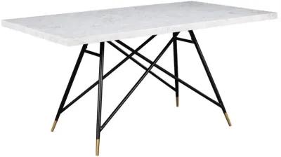 Gabrielle Rectangular Marble Top Dining Table White and Black