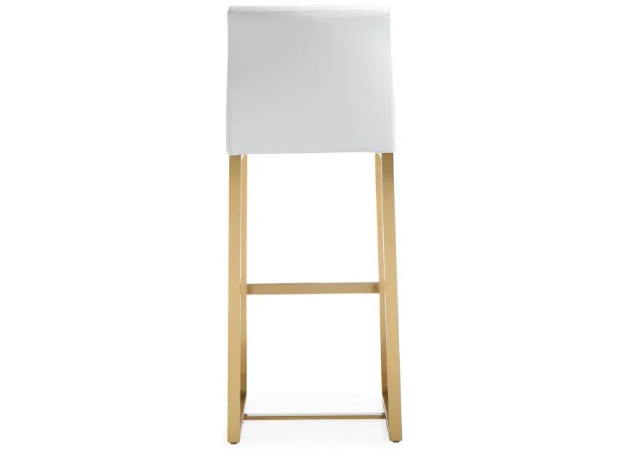 denmark white gold steel barstool (set of 2)