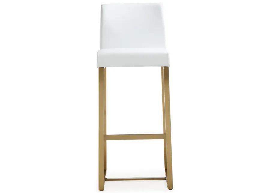 denmark white gold steel barstool (set of 2)