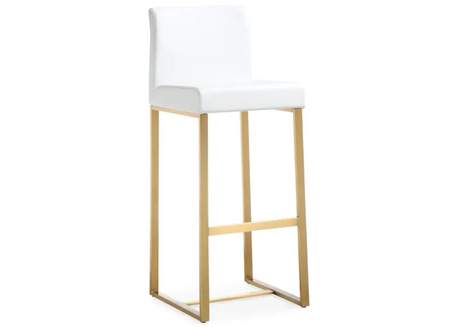 denmark white gold steel barstool (set of 2)