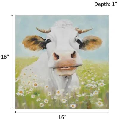 Sunshine Animals Cow Canvas Wall Art