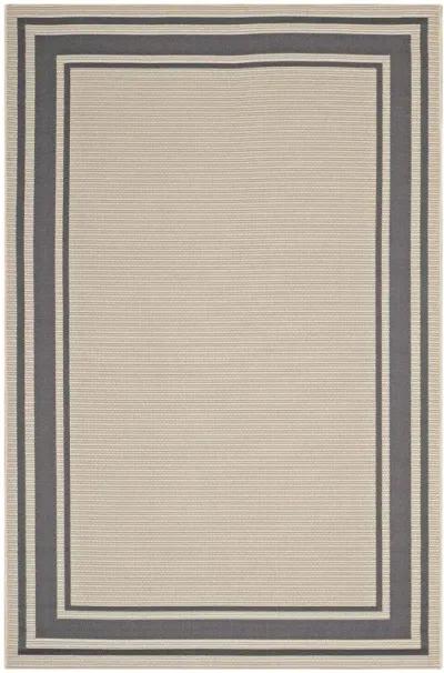 Rim Solid Border 8x10 Indoor and Outdoor Area Rug