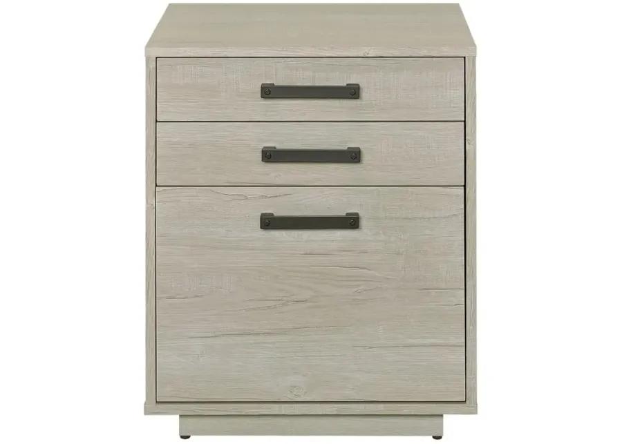 Loomis 3-drawer Square File Cabinet Whitewashed Grey