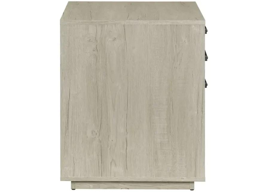 Loomis 3-drawer Square File Cabinet Whitewashed Grey