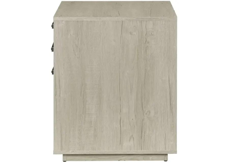 Loomis 3-drawer Square File Cabinet Whitewashed Grey