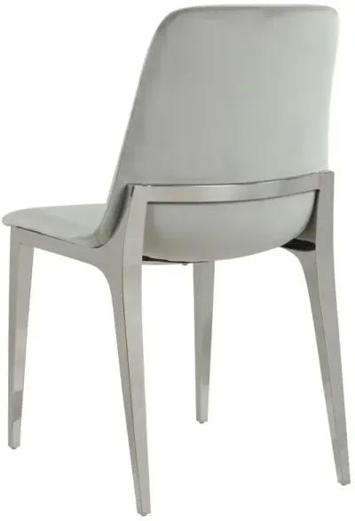 Irene Upholstered Side Chairs Light Grey and Chrome (Set of 4)