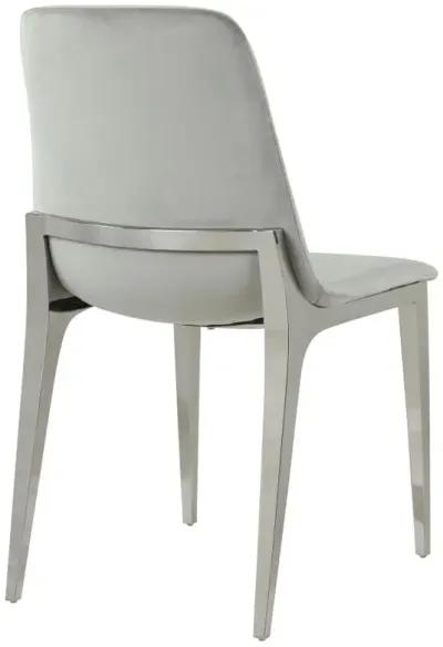 Irene Upholstered Side Chairs Light Grey and Chrome (Set of 4)