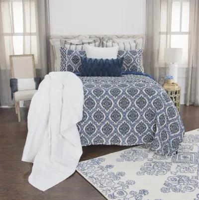 Gemma King Medallion Navy Quilt