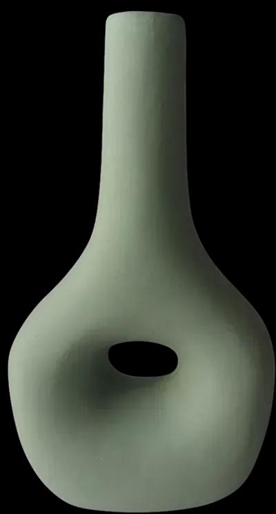 Cer, 9" Open Cut-out Nomad Vase, Dark Sage