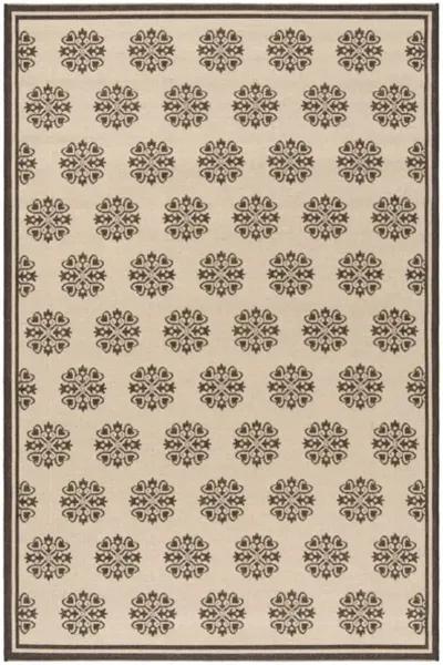 LINDEN 181 Collection LND181U-5 Creme / Brown 5'-3" X 7'-6"