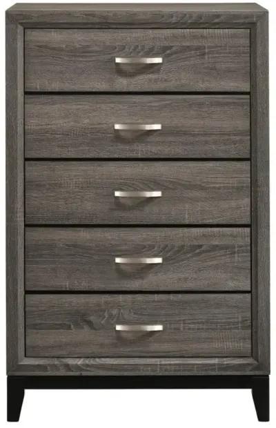 Watson 5-drawer Chest Grey Oak and Black