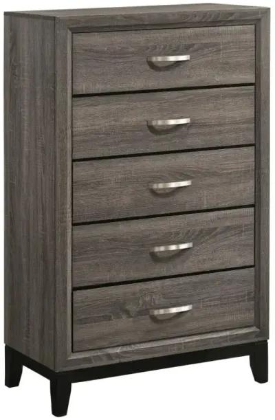 Watson 5-drawer Chest Grey Oak and Black