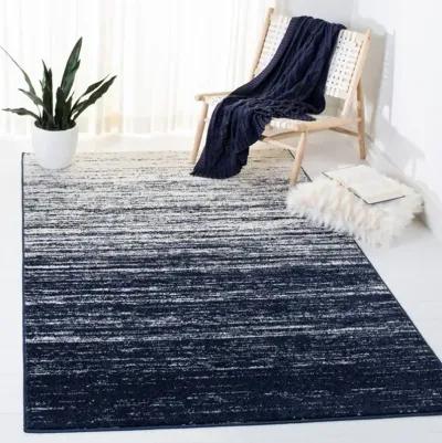 Adirondack Contemporary Navy / Ivory 2'-6" X 12' Powerloomed Rug