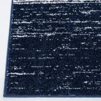 Adirondack Contemporary Navy / Ivory 2'-6" X 12' Powerloomed Rug