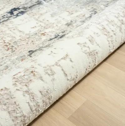 Avery Beige/ Blue Modern Abstract Indoor Area Rug 5' x 7'