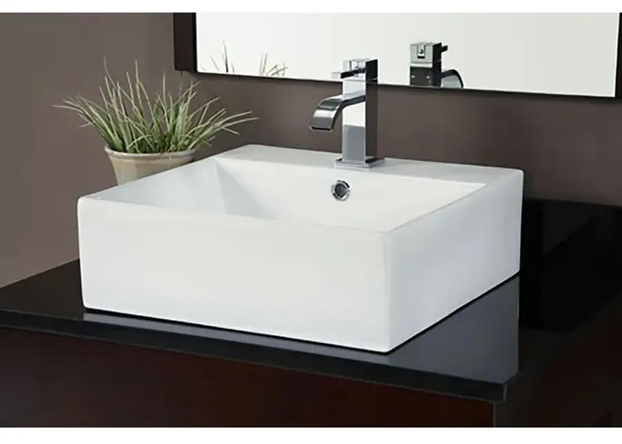 Vitreous China Square Vessel Sink - White