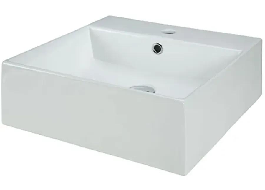 Vitreous China Square Vessel Sink - White