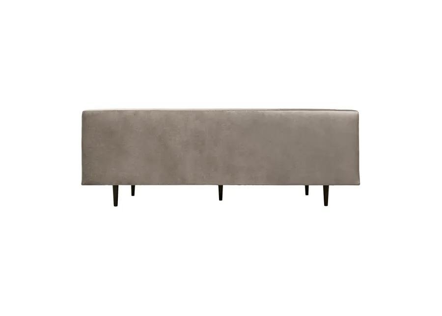 Annabelle 80" Fossil Gray Velvet Sofa with Black Wood Legs