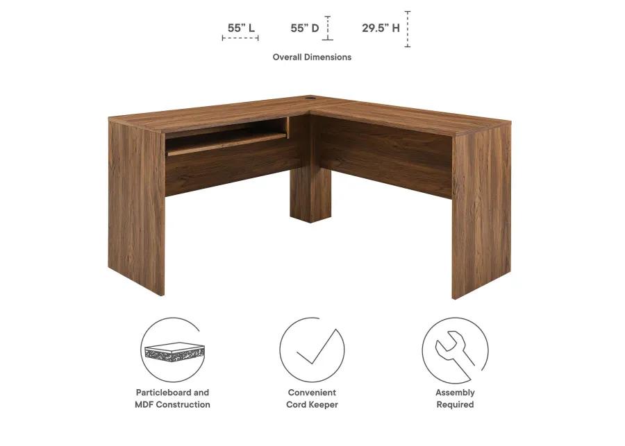 Venture L-Shaped Wood Office Desk