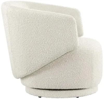 Celestia Boucle Fabric Swivel Chair