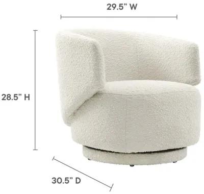 Celestia Boucle Fabric Swivel Chair