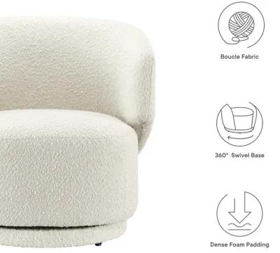 Celestia Boucle Fabric Swivel Chair