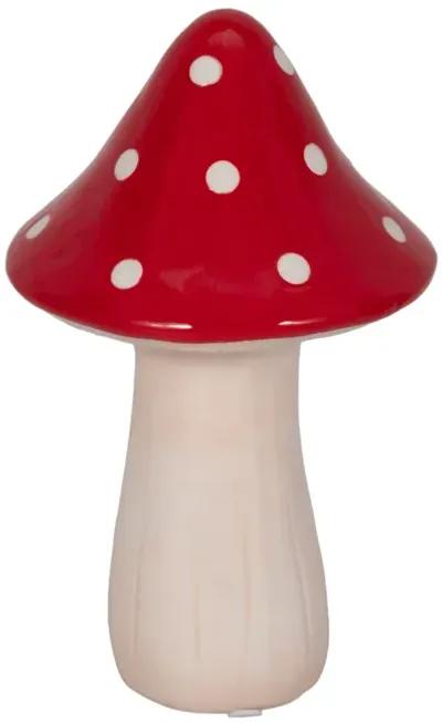 8" White Dot Fairy Mushroom, Red/white