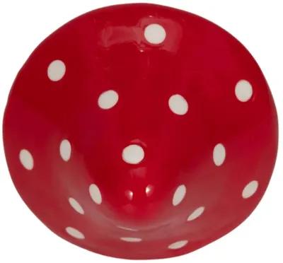 8" White Dot Fairy Mushroom, Red/white