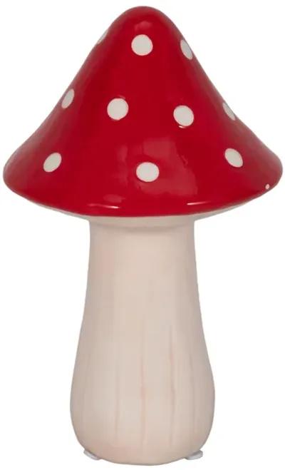 8" White Dot Fairy Mushroom, Red/white