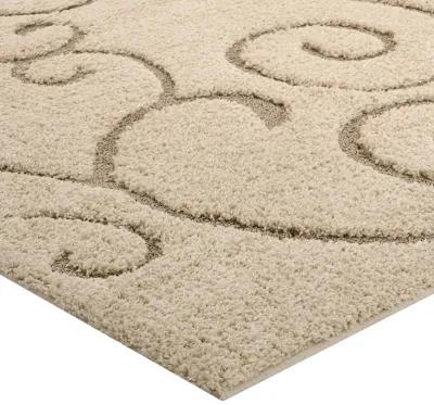 Jubilant Burgeon Scrolling Vine 5x8 Shag Area Rug