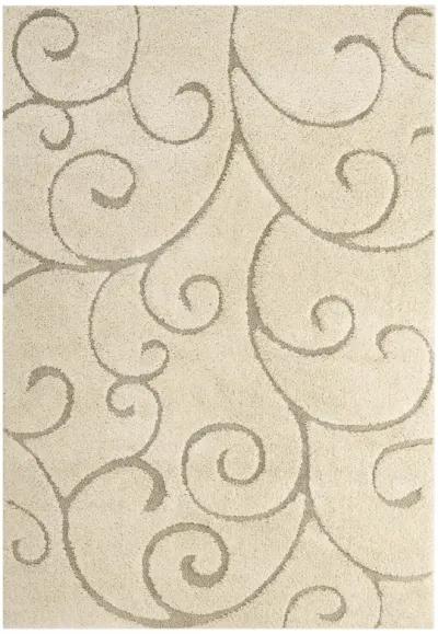 Jubilant Burgeon Scrolling Vine 5x8 Shag Area Rug