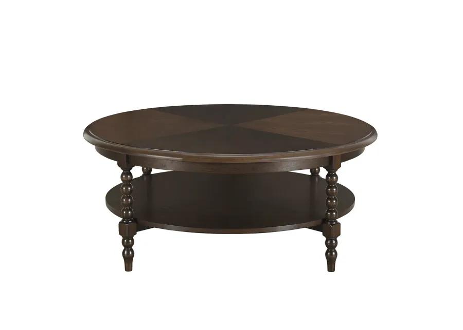 Philippe Round Coffee Table with Shelf