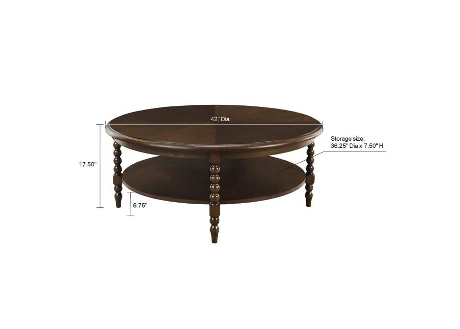 Philippe Round Coffee Table with Shelf