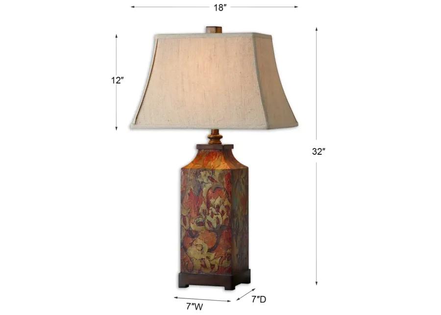 Colorful Flowers Table Lamp