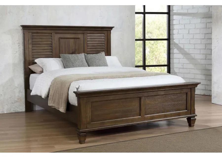 Franco Eastern King Panel Bed Burnished Oak